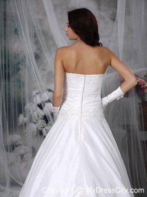 Latest Princess Strapless Court Train Lace Wedding Bridal Gown