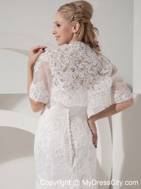 Mermaid Chapel Train Lace and Taffeta Beading Wedding Bridal Gown