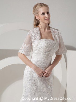 Mermaid Chapel Train Lace and Taffeta Beading Wedding Bridal Gown