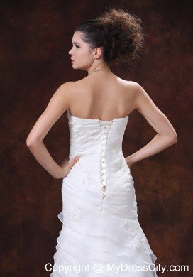Ruched Bodice Organza for 2013 Wedding Dress With Appliques