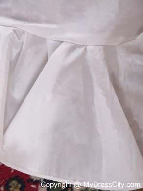 White Halter Top Brush Ttrain Taffeta Beading Wedding Bridal Gown