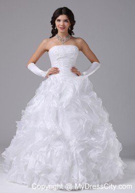 Ball Gown Floor-length Organza Wedding Dress With Ruffles layer