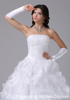 Ball Gown Floor-length Organza Wedding Dress With Ruffles layer