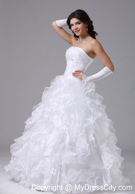Ball Gown Floor-length Organza Wedding Dress With Ruffles layer