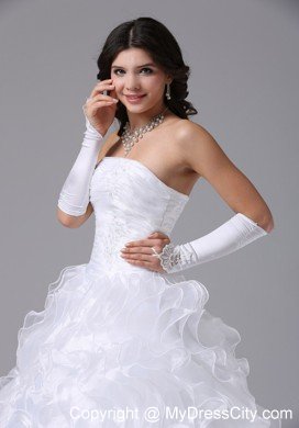 Ball Gown Floor-length Organza Wedding Dress With Ruffles layer