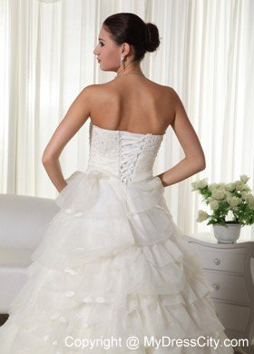 Beautiful Strapless Appliques Ruffled Layers 2013 Wedding Gowns