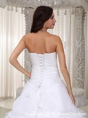 New Princess Strapless Beading Ruffled Layers Wedding Dress