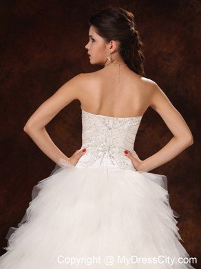 Ruffles Sweetheart Princess Ruffles Chic Garden Wedding Dress with Beading