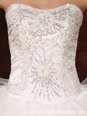 Ruffles Sweetheart Princess Ruffles Chic Garden Wedding Dress with Beading