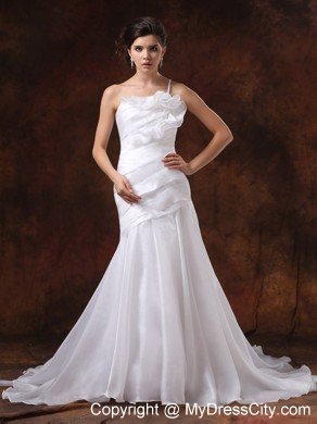 Cheap Mermaid One Shoulder Beading Wedding Dress For Wedding Party