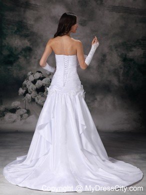 Popular A-line Strapless Ruching 2013 Spring Long Wedding Gowns