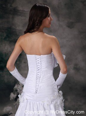 Popular A-line Strapless Ruching 2013 Spring Long Wedding Gowns