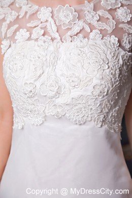 Sexy Column Scoop Lace Button Down Back 2013 Wedding Bridal Gown