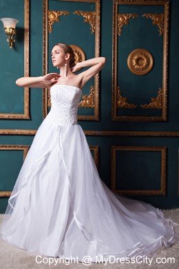 Pretty Princess Strapless Beading 2013 Wedding Dresses for Outdoor