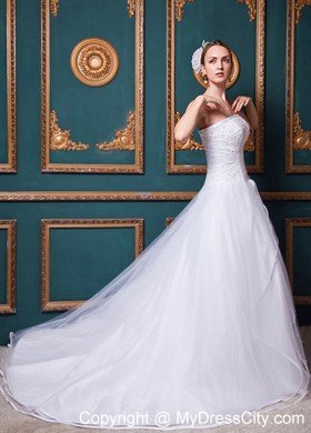 Pretty Princess Strapless Beading 2013 Wedding Dresses for Outdoor