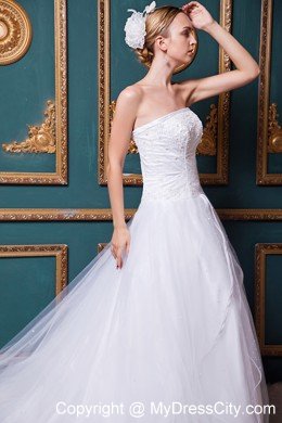 Pretty Princess Strapless Beading 2013 Wedding Dresses for Outdoor