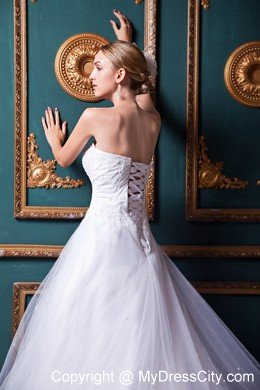 Pretty Princess Strapless Beading 2013 Wedding Dresses for Outdoor