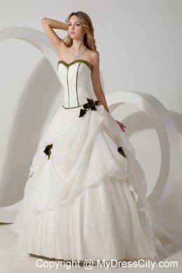 Ball Gown Sweetheart Elegant Wedding Dresses for Green Flowers