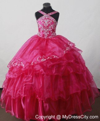 Beading V-neck Cheap Pageant Dresses for Juniors With Ball Gown