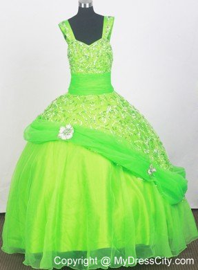 Spring Green Cheap Pageant Dresses for Juniors Embellshed Sash ...