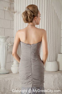 Grey Trumpet Sweetheart Dress for Prom with Lace Court Train