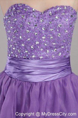 Purple Empire Sweetheart Long Prom Dress Organza Beading