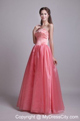 Beading Sweetheart Watermelon A-Line Floor-length Prom Dress