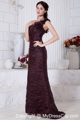 Elegant Mermaid One Shoulder Burgundy Prom Dress for Women