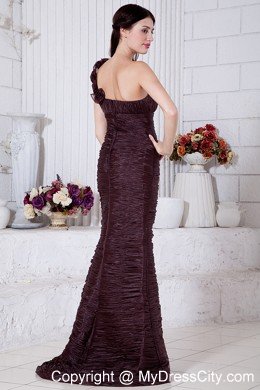 Elegant Mermaid One Shoulder Burgundy Prom Dress for Women