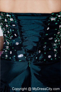 Princess Sweetheart Mini-length Taffeta Beading Teal Prom Dress 2013