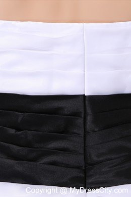 Column Strapless Bowknot Ruching White Mini length Prom Dress