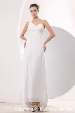 High Slits Single Shoulder Chiffon Zipper Back 2013 Ivory Prom Dress