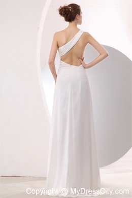 High Slits Single Shoulder Chiffon Zipper Back 2013 Ivory Prom Dress