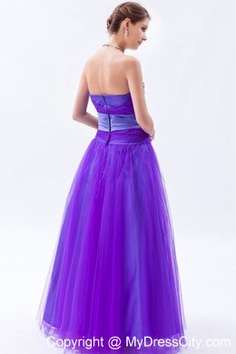 Tulle Sweetheart Beading Bow 2013 Purple Prom Gowns