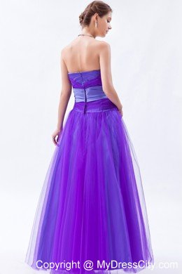 Tulle Sweetheart Beading Bow 2013 Purple Prom Gowns