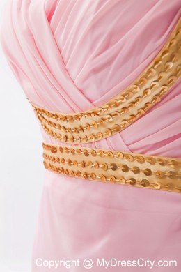 Sexy Sequins Straps Criss Cross Back Baby Pink Prom Dress