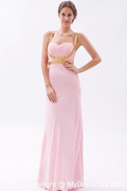 Sexy Sequins Straps Criss Cross Back Baby Pink Prom Dress