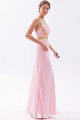 Sexy Sequins Straps Criss Cross Back Baby Pink Prom Dress