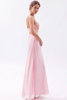 Sexy Sequins Straps Criss Cross Back Baby Pink Prom Dress