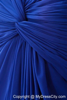 Empire Beaded Straps 2013 Blue Prom Dress with Criss Cross Back