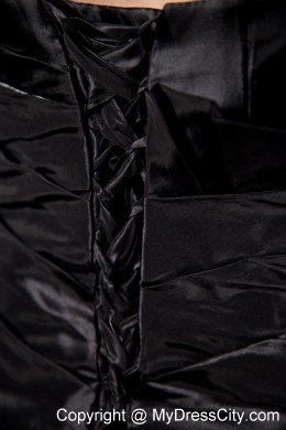 Black Strapless Ruches High Slit Prom Dress for Women