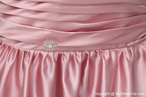 A-line Spaghetti Straps Pink High Low Prom Dress For 2013