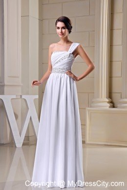 2013 One Shoulder Beading and Ruches Chiffon Prom Dress