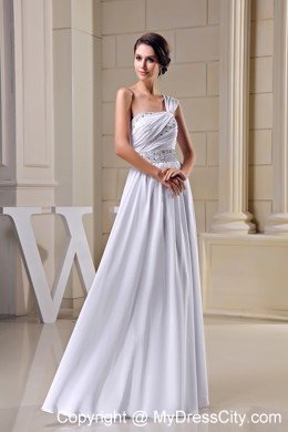 2013 One Shoulder Beading and Ruches Chiffon Prom Dress