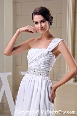 2013 One Shoulder Beading and Ruches Chiffon Prom Dress