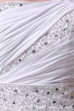 2013 One Shoulder Beading and Ruches Chiffon Prom Dress