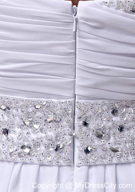 2013 One Shoulder Beading and Ruches Chiffon Prom Dress