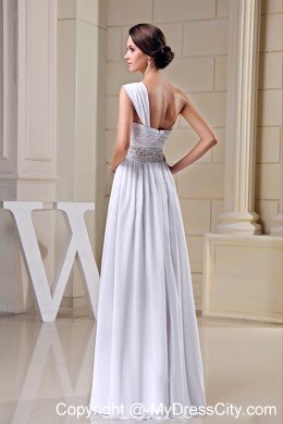 2013 One Shoulder Beading and Ruches Chiffon Prom Dress