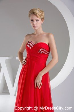 Sequined Red Sweetheart Long Prom Dress Zipper Back
