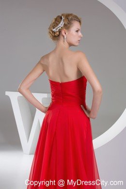 Sequined Red Sweetheart Long Prom Dress Zipper Back